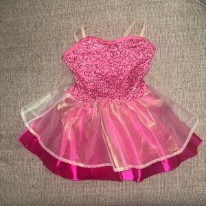 Weissman Pink and Gold Sequin Dance Costume